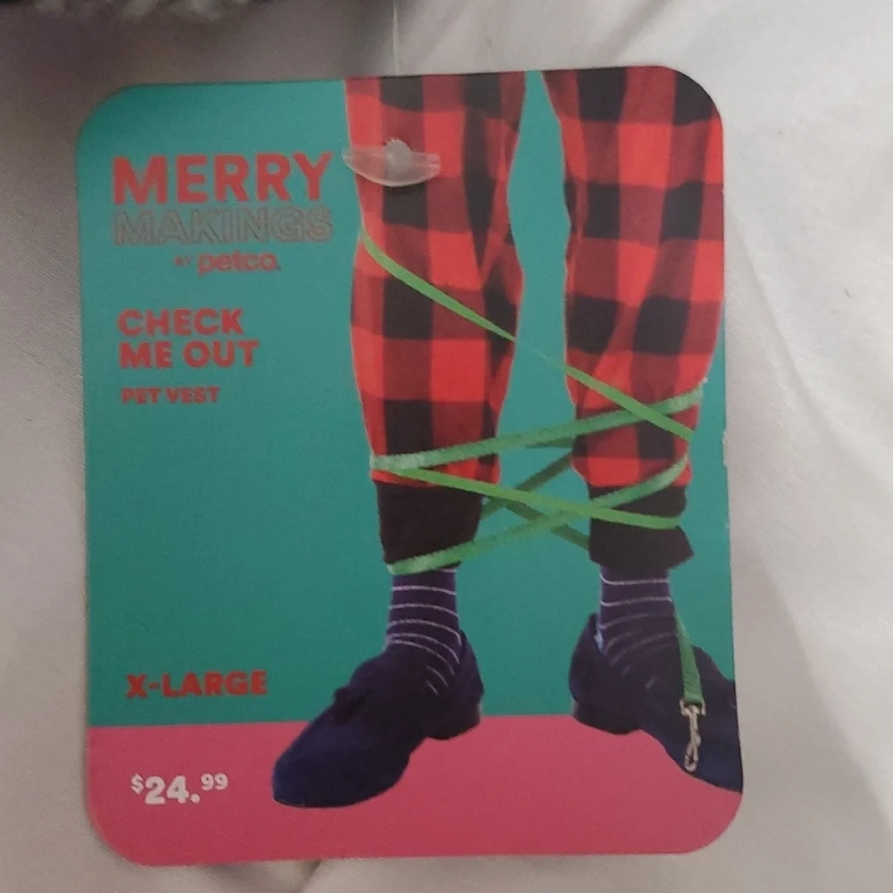 Merry Makings By Petco Black and White Checkered Dog Jacket